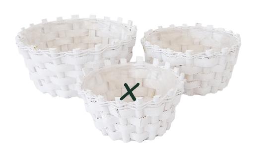 KOSÁR KEREK FÛZÖTT FEHÉR 17CM 472720 I.