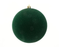 KARÁCSONYI GÖMB (9DB) 8CM FLOKKOLT PINE GREEN 026413