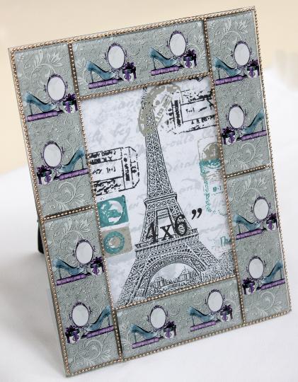 KÉPTARTÓ 18X23CM NŐI CIPŐ+TÜKÖR ZÖLD 324526