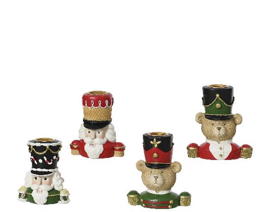 KARÁCSONYI GYERTYATARTÓ 9,5CM MIX 537608