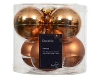 KARÁCSONYI GÖMB (6DB) 8CM BRANDY 140396