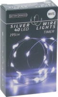 KARÁCSONYI ÉGŐSOR 40 LEDES TIMER SILVER WHITE 543101