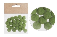 DEKOR GOLYÓ TEXTIL 1,5CM ZÖLD X24 068577