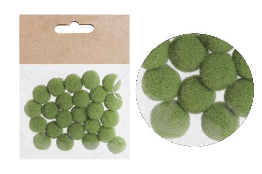 DEKOR GOLYÓ TEXTIL 1,5CM ZÖLD X24 068577