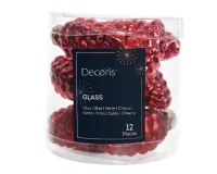 KARÁCSONYI GÖMB (12DB) 6CM TOBOZ CHRISTMAS RED 010170
