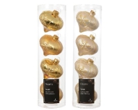 KARÁCSONYI GÖMB (4DB) 8CM HAGYMA PEARL-GOLD 146051