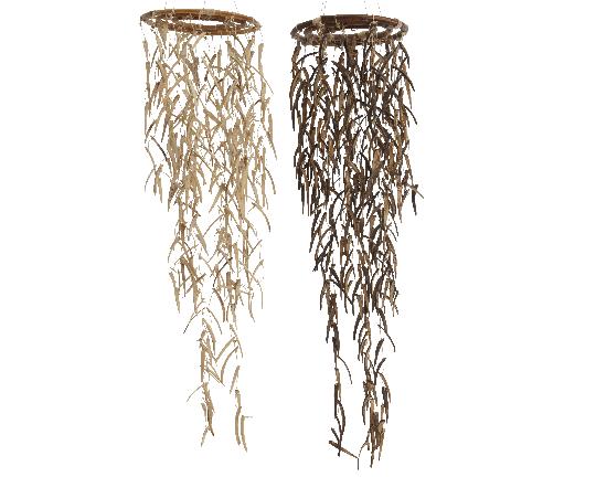 DEKOR SZÉLCSENGŐ 75CM AKASZTÓS NATÚR