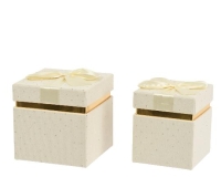 DÍSZDOBOZ KORDB. STRASSZOS 15X15CM CREAM 374269/01