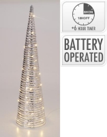 KARÁCSONYI VILÁGÍTÓ KÚP 80CM LEDES ELEMES SILVER  540072