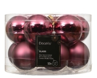 KARÁCSONYI GÖMB (12DB) 5CM DARK ROSE 140952