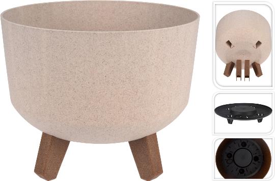 MÛANYAG VIRÁGTARTÓ LÁBAS 24X19CM HOMOK 143539