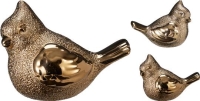 KARÁCSONYI KERÁMIA MADÁR 6CM GOLD 556288