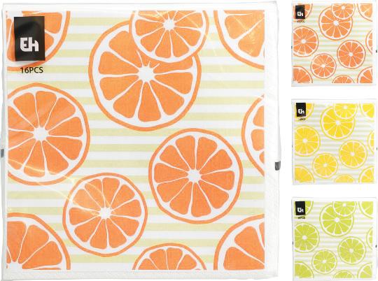 SZALVÉTA 33X33CM (16DB) GYÜMÖLCSÖS 112355