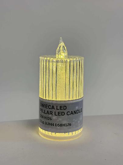 MÉCSES LEDES 863 GLITTERES 126MM