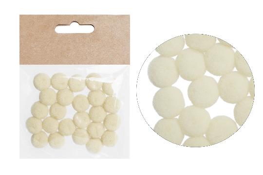 DEKOR GOLYÓ TEXTIL 1,5CM KRÉM X24 068575