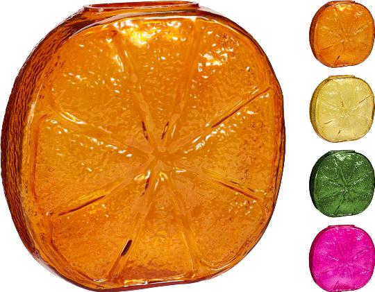 ÜVEG VÁZA 15CM CITROM FORMA MIX 532734