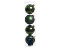 KARÁCSONYI GÖMB (4DB) 10CM PINE GREEN 141592