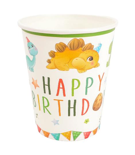 PARTY POHÁR HAPPY BIRTHDAY DINÓS X10 364346