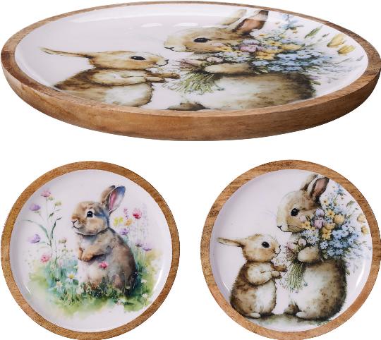 HÚSVÉTI FA TÁNYÉR 30CM NYUSZIS 531639