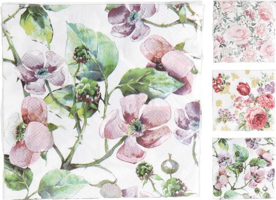 SZALVÉTA 33X33CM (16DB) VIRÁGOS 112466