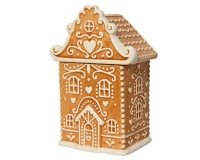 KARÁCSONYI KERÁMIA MÉZESKALÁCS HÁZIKÓ (TÁROLÓ) 23CM 601137
