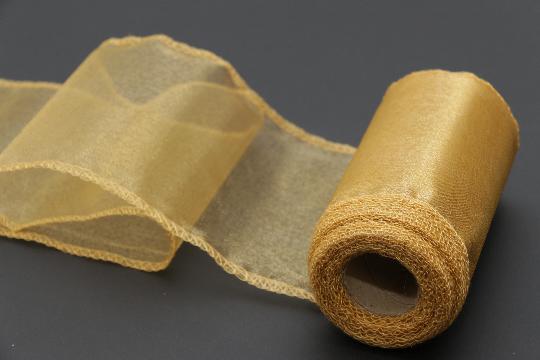 DEKOR ANYAG ORGANZA 11CMX10M 014-ARANY