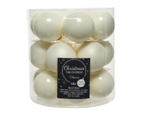 KARÁCSONYI GÖMB (18DB) 4CM WOOL WHITE 010447