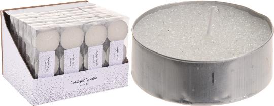 KARÁCSONYI TEA MÉCSEWS GLITT. WHITE X3 049819