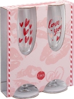 ÜVEG POHÁR PEZSGŐS 190ML X2 SZÍVES 526026