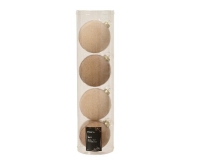 KARÁCSONYI GÖMB (4DB) 10CM TAUPE MIX 062288