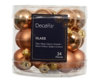 KARÁCSONYI GÖMB (24DB) 2,5CM BRANDY 010643