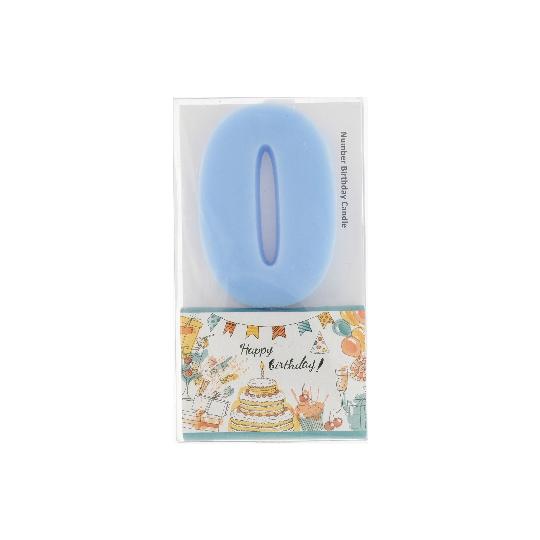 GYERTYA SZÜLINAPI 0-ÁS KÉK 6CM DD66998