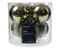 KARÁCSONYI GÖMB (6DB) 8CM ROSEMARY GREEN 140656