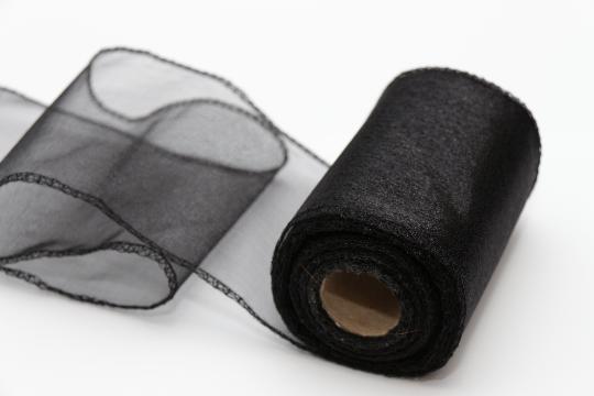 DEKOR ANYAG ORGANZA 11CMX10M 045-FEKETE