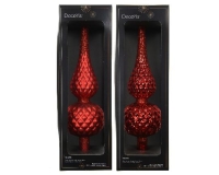 KARÁCSONYI CSÚCSDÍSZ 30,5CM MINTÁS CHRISTMAS RED 109002