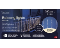 KARÁCSONYI ÉGŐSOR 200 LEDES BALKONY WAR WHITE TRANS. WIRE 4