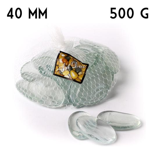 DEKOR KAVICS ÜVEG 40MM 500G FEHÉR CSIKOS 487336