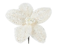 KARÁCSONYI MIKULÁSVIRÁG FEJ CSIPESZES,SZŐRMÉS CREAM X1 70869