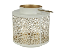 FÉM LÁMPÁS ZOMÁNCOZOTT 19X20CM WHITE/GOLD 873321