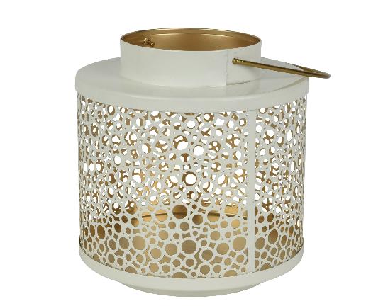 FÉM LÁMPÁS ZOMÁNCOZOTT 19X20CM WHITE/GOLD 873321