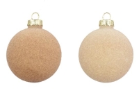 KARÁCSONYI GÖMB (1DB) 15CM FLOKKOLT TAUPE 062294