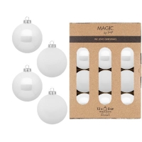 KARÁCSONYI GÖMB (12DB) 6CM PURE WHITE 16120P812