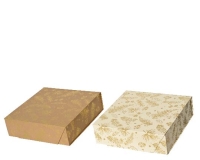 KARÁCSONYI DOBOZ ÖSSZEHAJTHATÓ 38X38X10CM BEIGE-GOLD374442