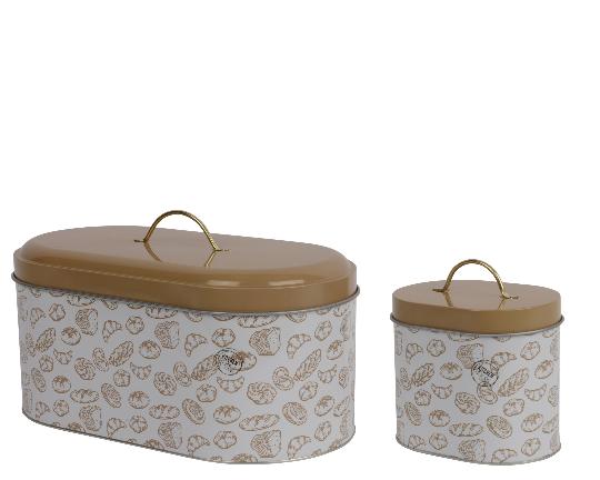 FÉM TÁROLÓ DOBOZ 14X10CM KENYÉRMINTÁS 873678 II.