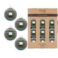 KARÁCSONYI GÖMB (12DB) 8CM DAZZLING OLIVES 14407P812