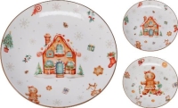 KARÁCSONYI KERÁMIA TÁNYÉR 20CM MÉZIKÉS 540401