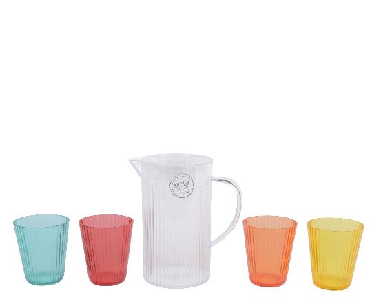 MÛANYAG KANCSÓ SZETT 4 POHÁRRAL 874587