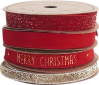 KARÁCSONYI SZALAG 1,5CMX5M MERRY CHRISTMAS RED 558665