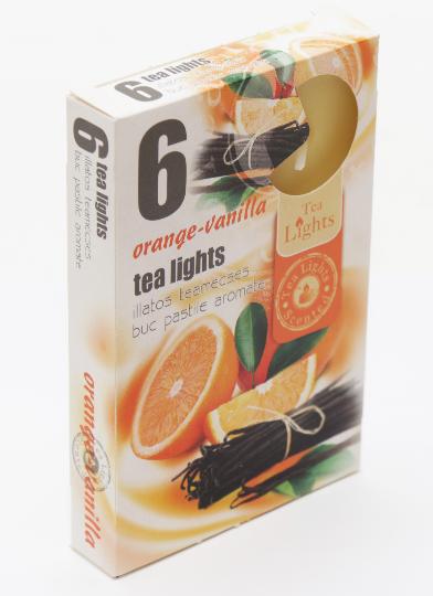 MÉCSES TEA ILLATOS X6 ORANGE-VANILLA