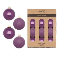 KARÁCSONYI GÖMB (12DB) 8CM WILD MAUVE 16434P812